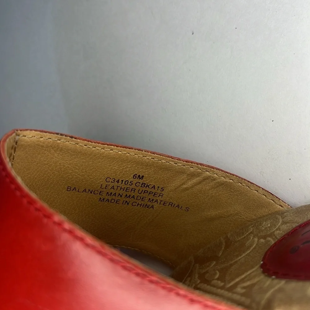 Boc Born Concepts Red‎ Floral Cork High Heel Wedges Size 6